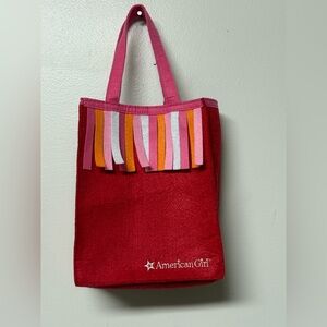 American Girl Red Tote with Colorful Fringe